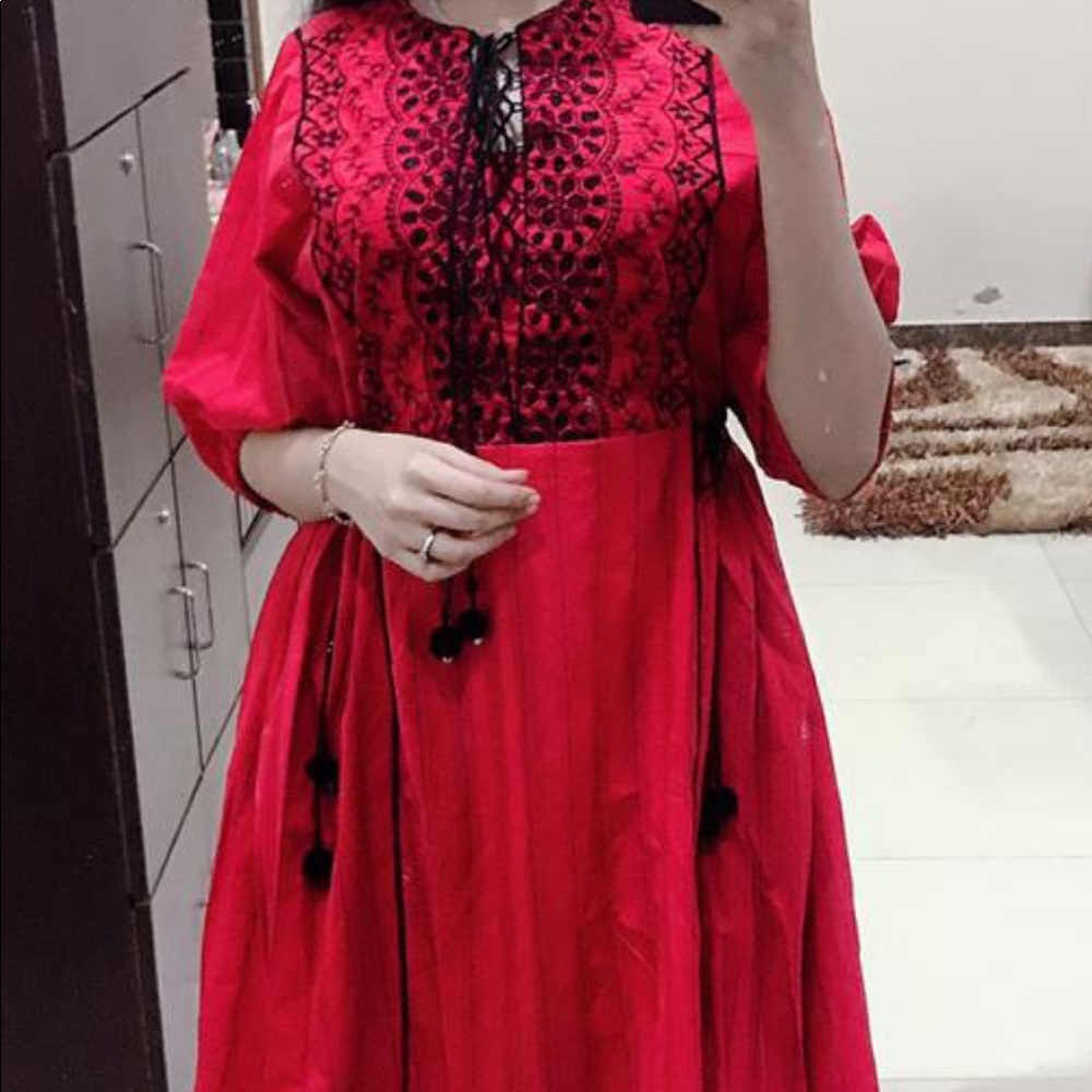 Red Cotton Frock